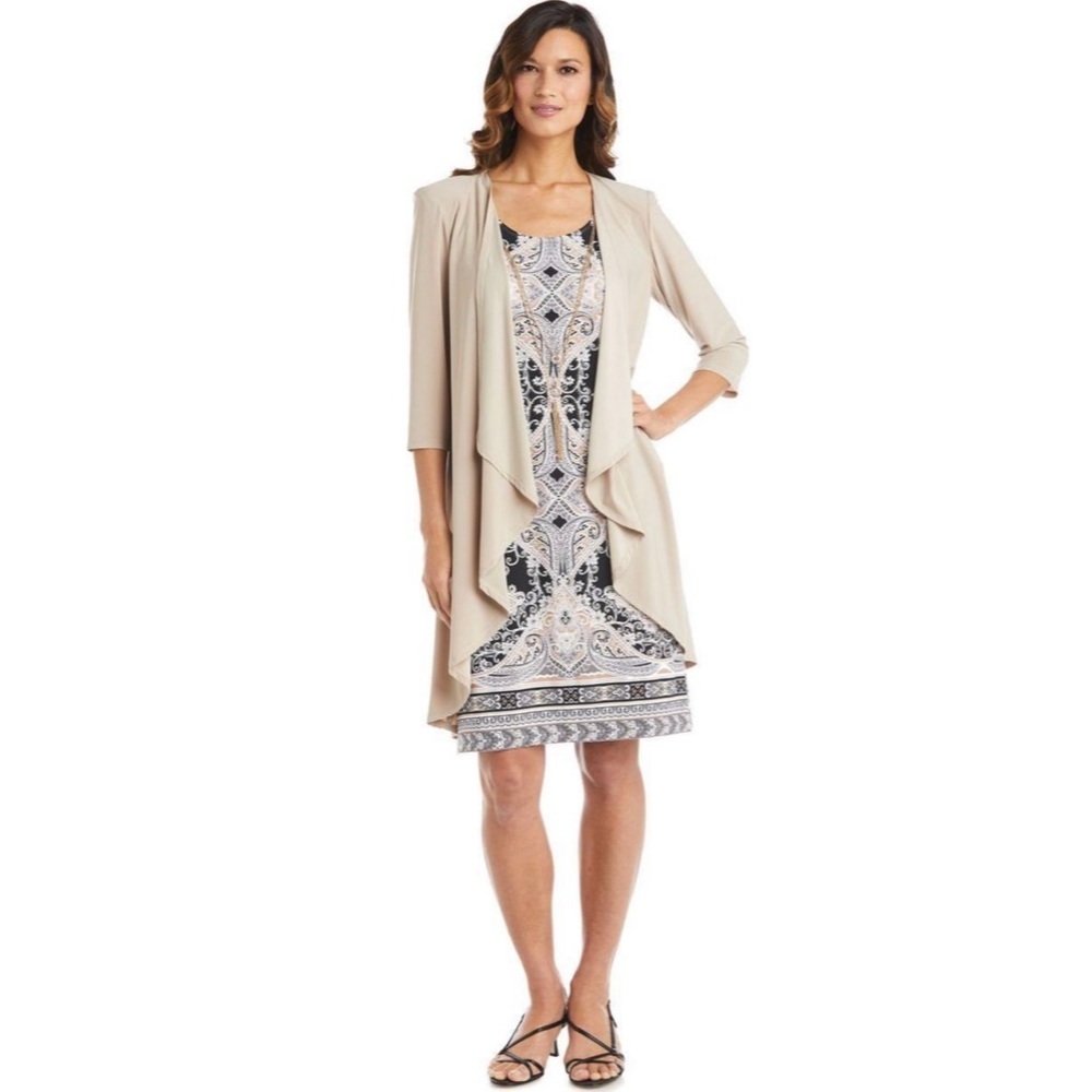 R&M Richards Taupe Cardigan - Picture 1 of 3